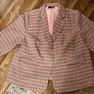 Talbots Multicolor Plaid Blazer